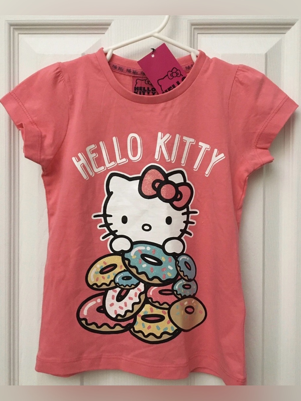Hello Kitty Girls T Shirt Young Dimensions Size 3-4 Years NWT Donuts